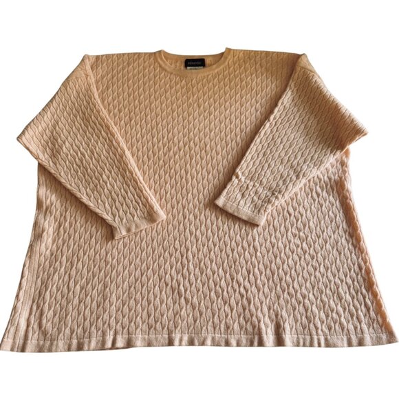 Eskandar Diamond Trellis Cashmere Sweater Oversized Boxy Lightweight Pale pink - Picture 12 of 16